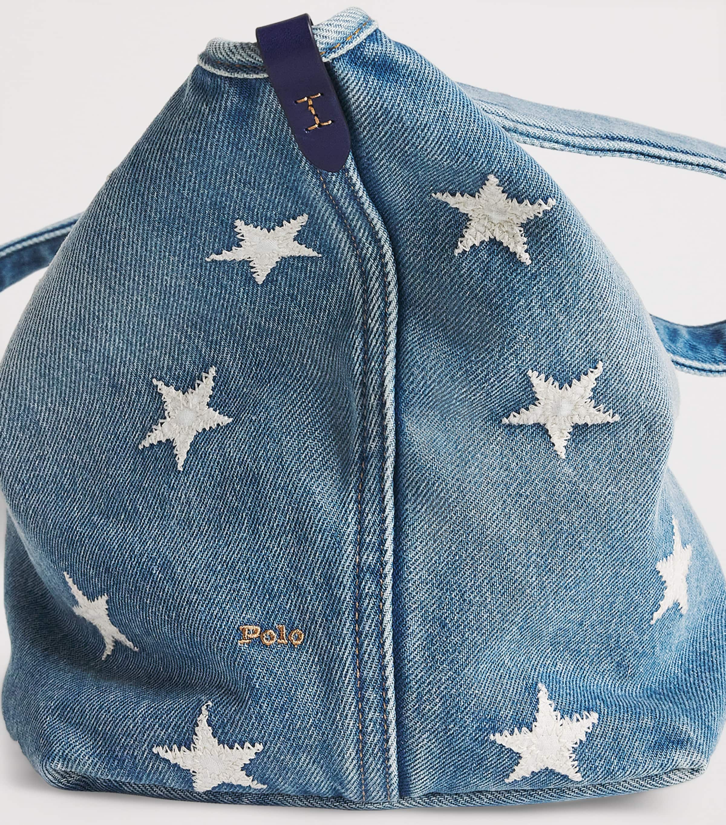 Medium Denim Polo Play Tote Bag CHRISTY WASH Image 5