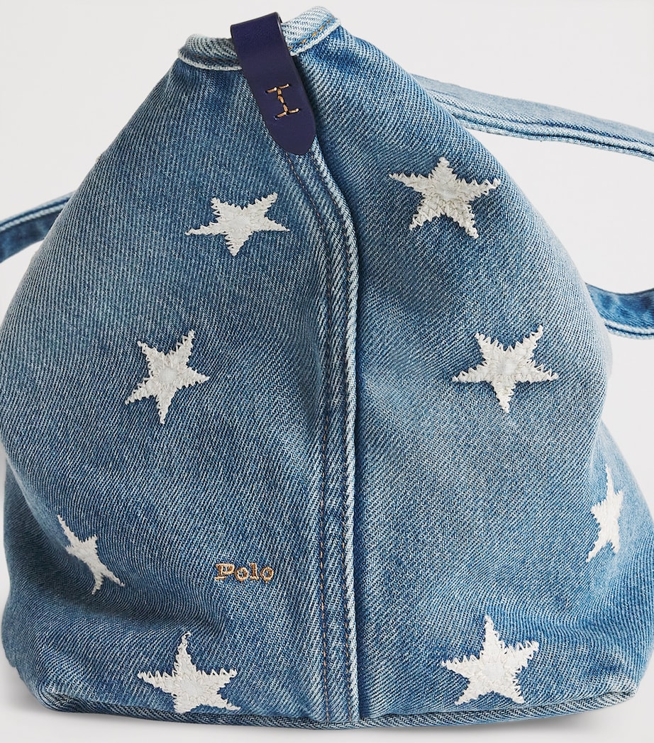 Medium Denim Polo Play Tote Bag CHRISTY WASH Image 5