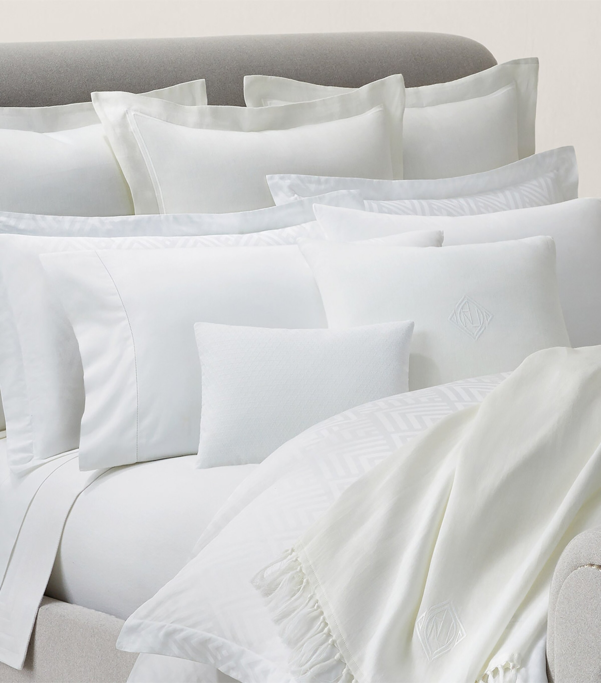 Ralph Lauren Home Penthouse Square Cushion Cover (65cm x 65cm) White Image 6