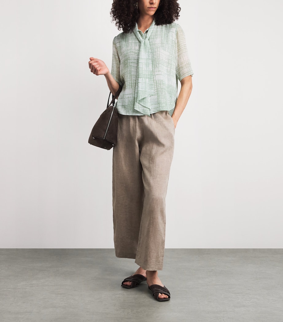 Kiton Womens Silk Printed Shirt Mint Green Image 2