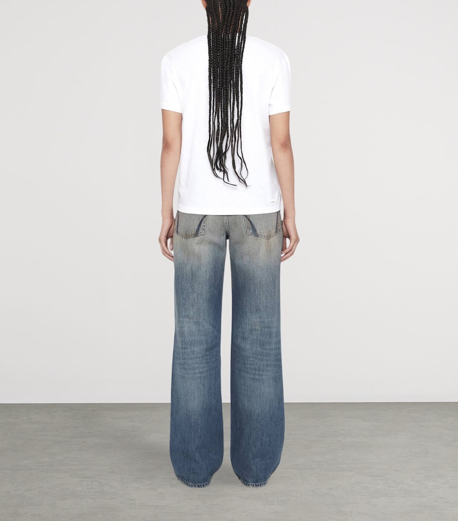 AllSaints Womens Cotton Chippy Addi T-Shirt Optic White Image 4