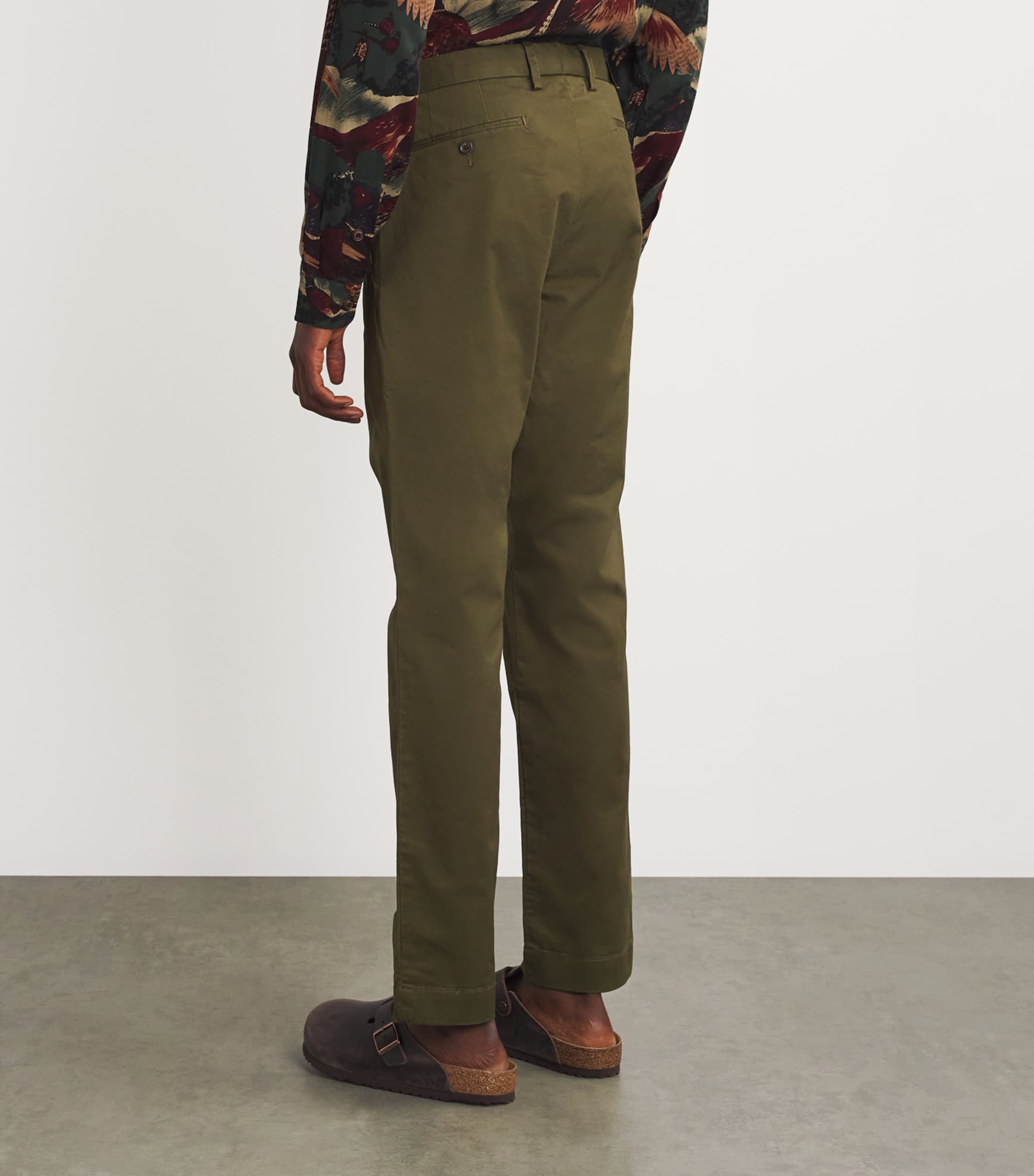 Stretch-Cotton Slim Chinos GREEN Image 4