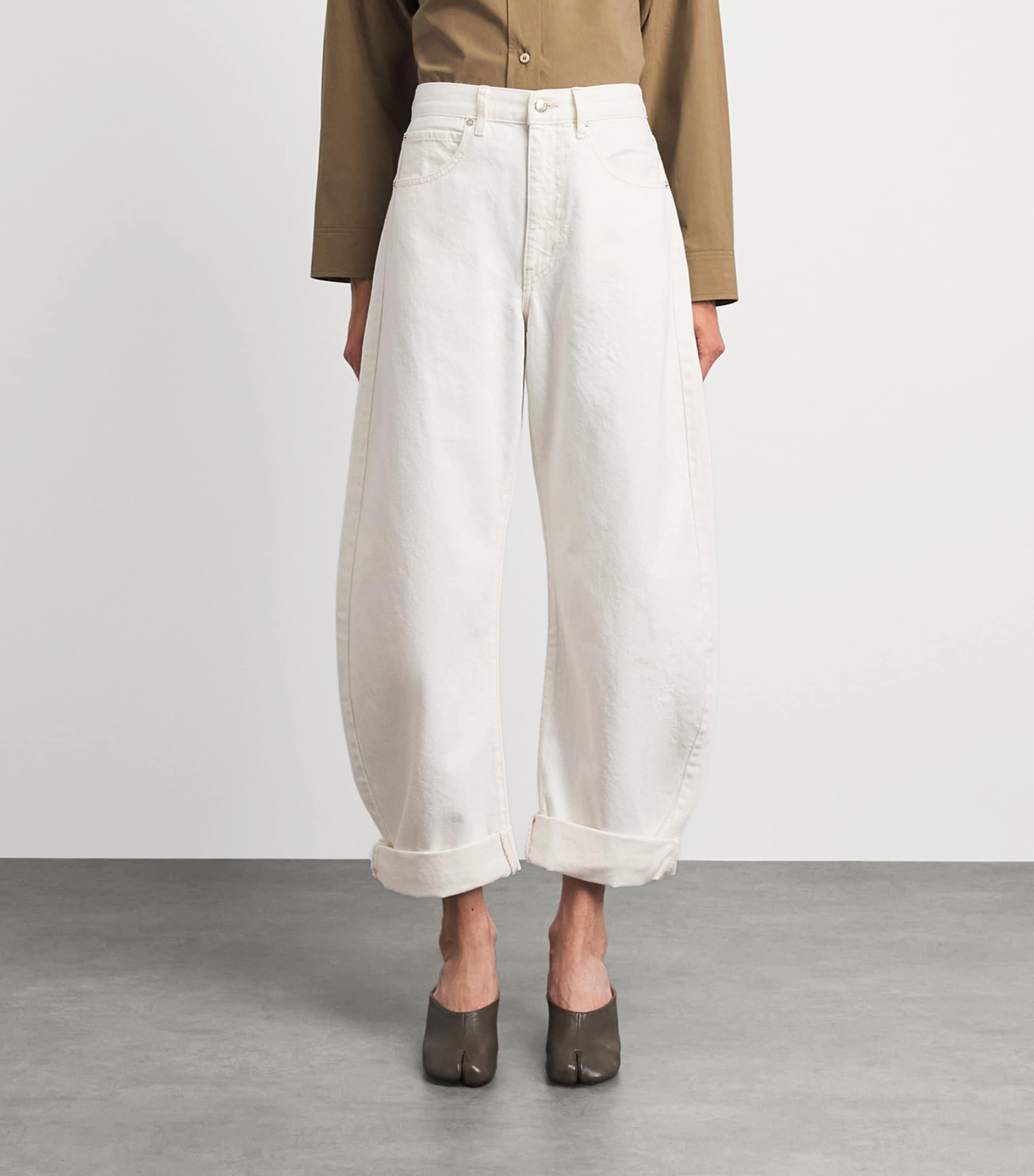 FRAME Womens The Bubble Barrel Jeans Au Natural Clean Image 4