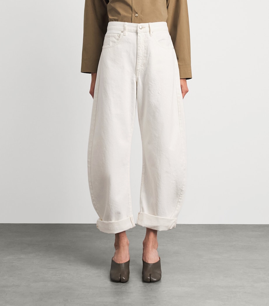 FRAME Womens The Bubble Barrel Jeans Au Natural Clean Image 4
