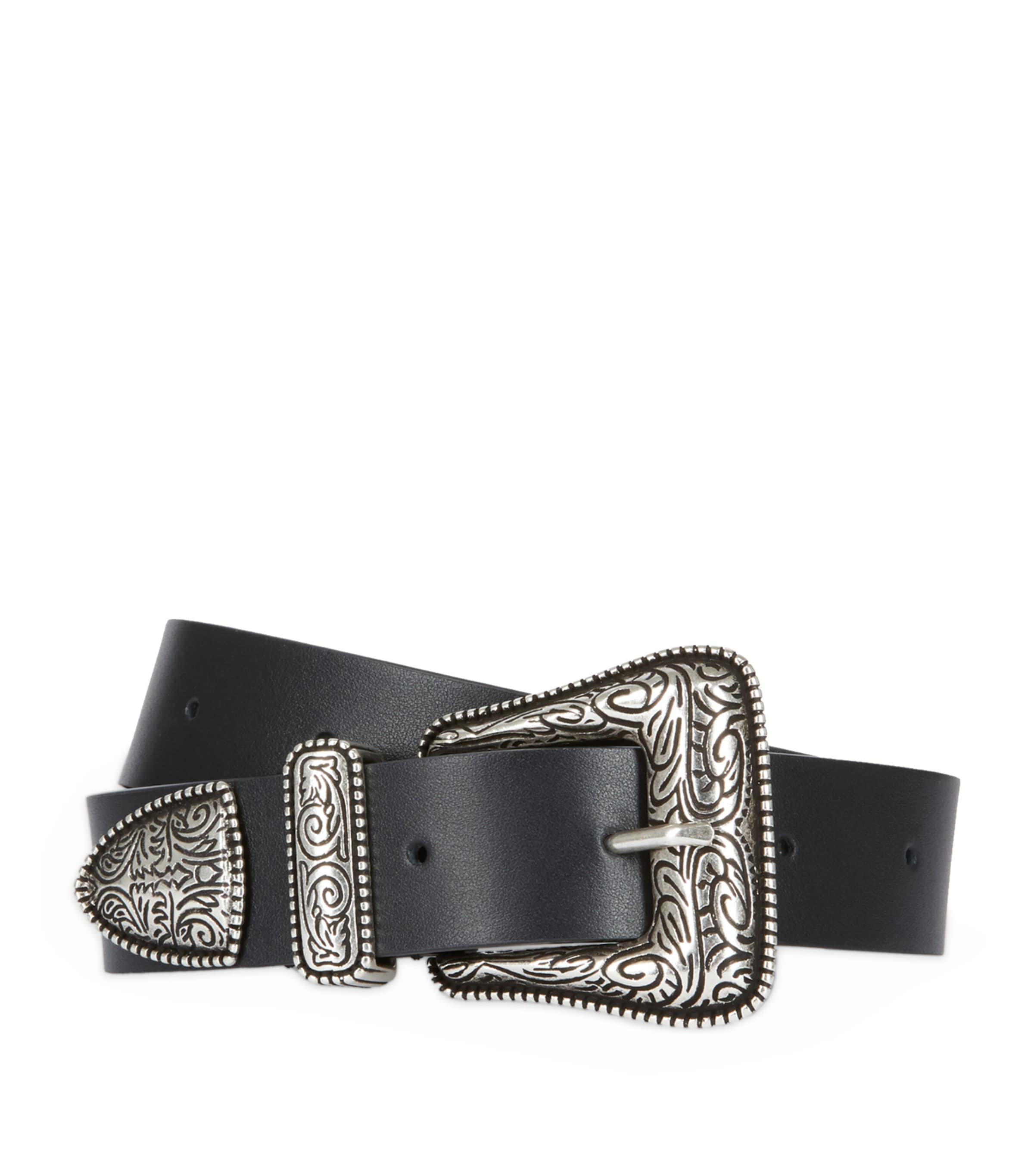 Shop The Kooples Wide Leather Belt In Black