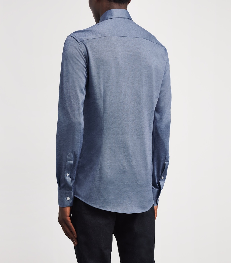 Cotton Jersey Dress Shirt DARK BLUE Image 4