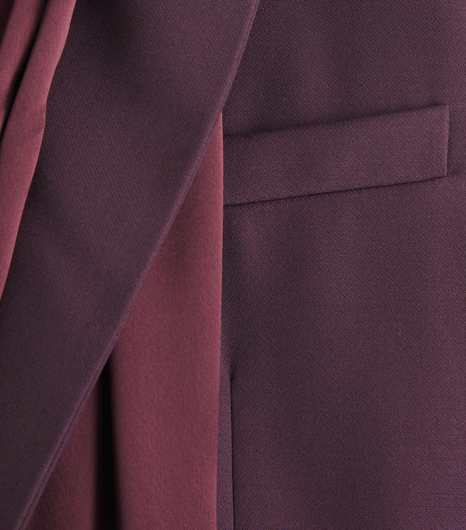 Roksanda Womens Wool Scarf-Tie Isabel Blazer Burgundy Image 6