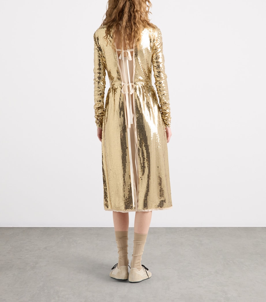 Sequinned Midi Dress F0056 Image 5