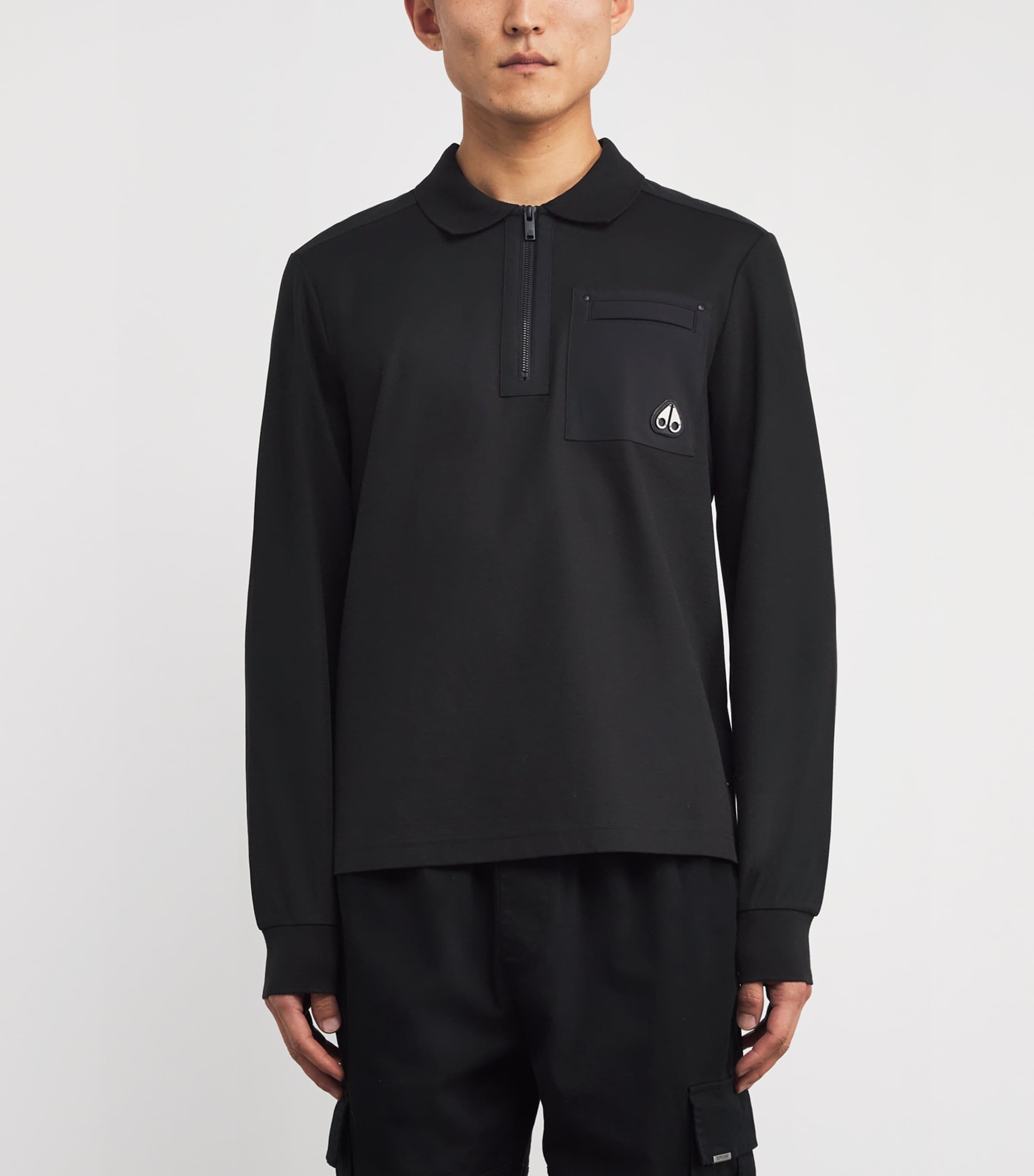 Moose Knuckles Black Cotton Dalon Polo Shirt | Harrods UK