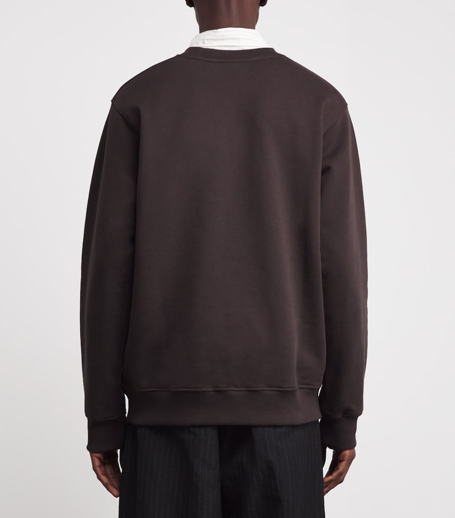 Cotton Slogan Sweatshirt DBN / DARK BROWN Image 4
