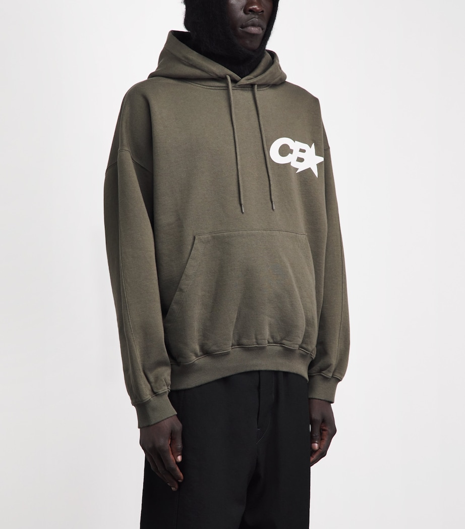 COLE BUXTON Mens Cotton Star Logo Hoodie Khaki Image 4