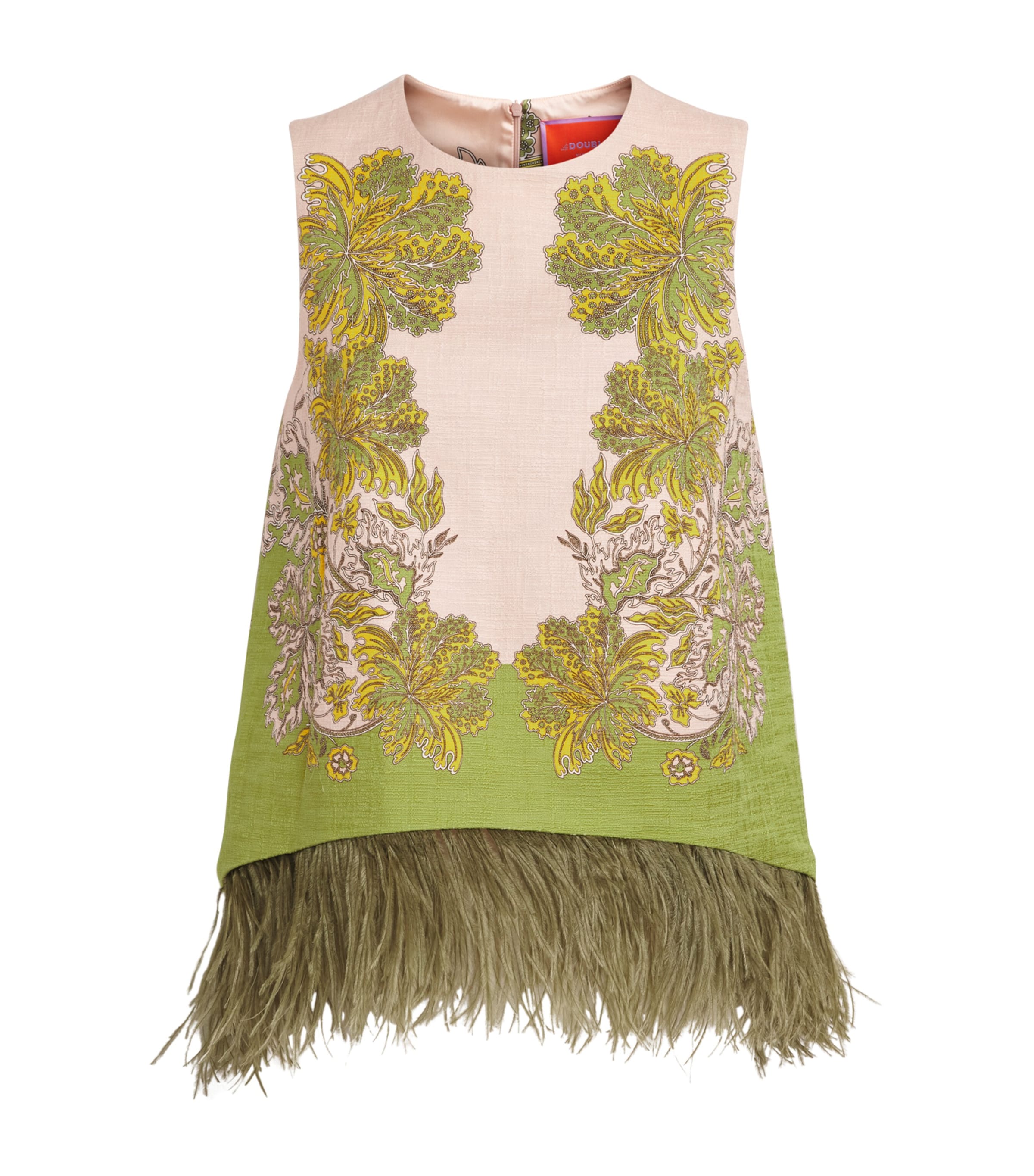 La Doublej Womens Feather-Trim Scala Top Swathe Placée Image 1