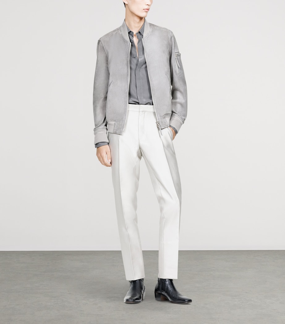 TOM FORD Mens Suede Bomber Jacket Tcr Image 2
