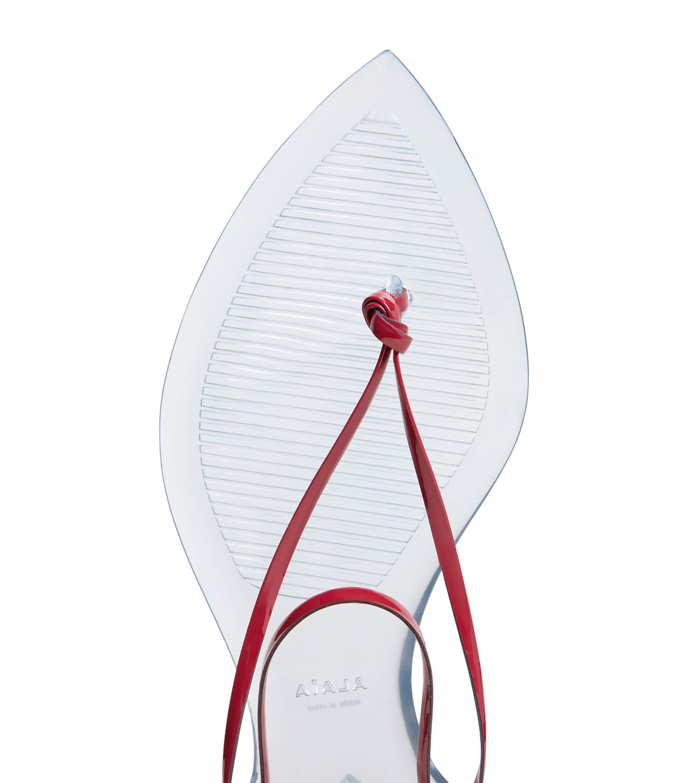 Alaïa Leather Invisible Thong Sandals Carmine Image 4