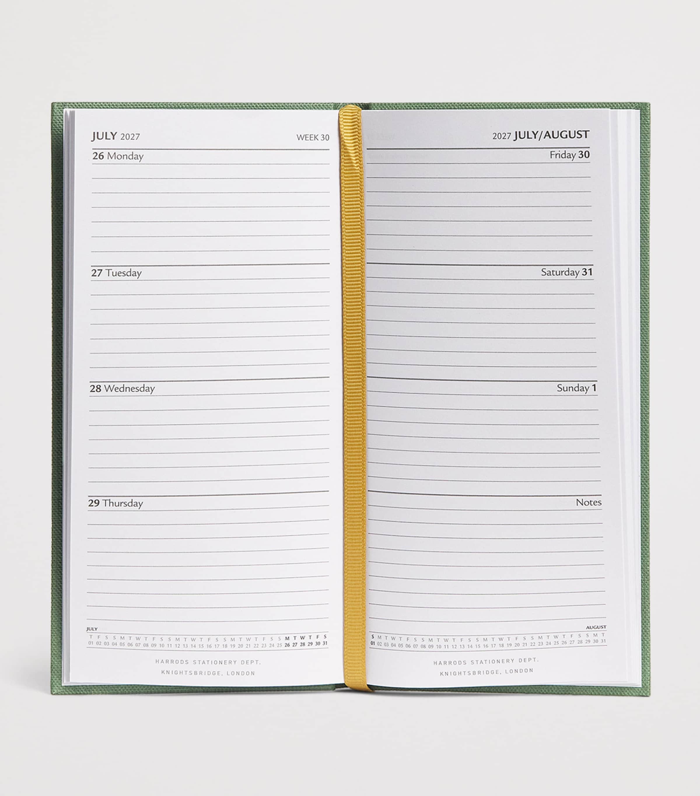 Harrods Slim 2027 Diary Green Image 2