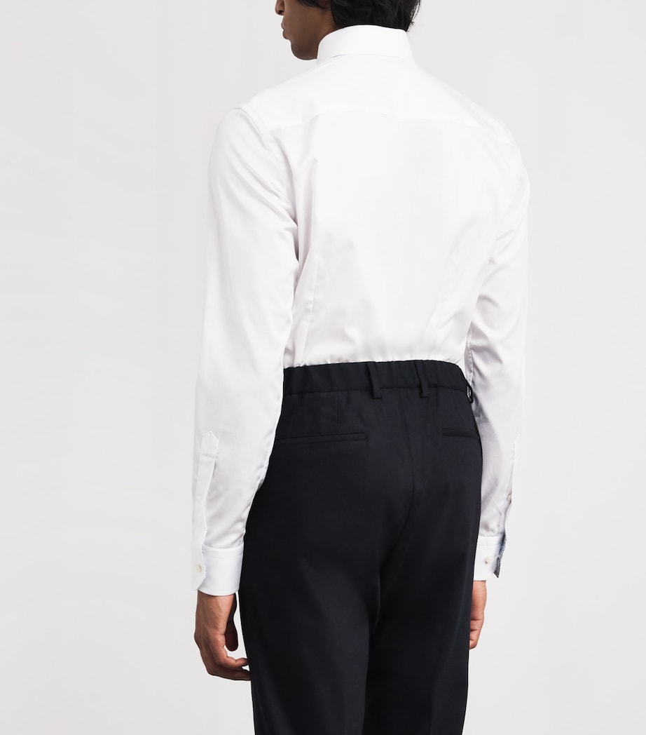 Cotton Paisley-Collar Contemporary-Fit Shirt WHITE Image 4
