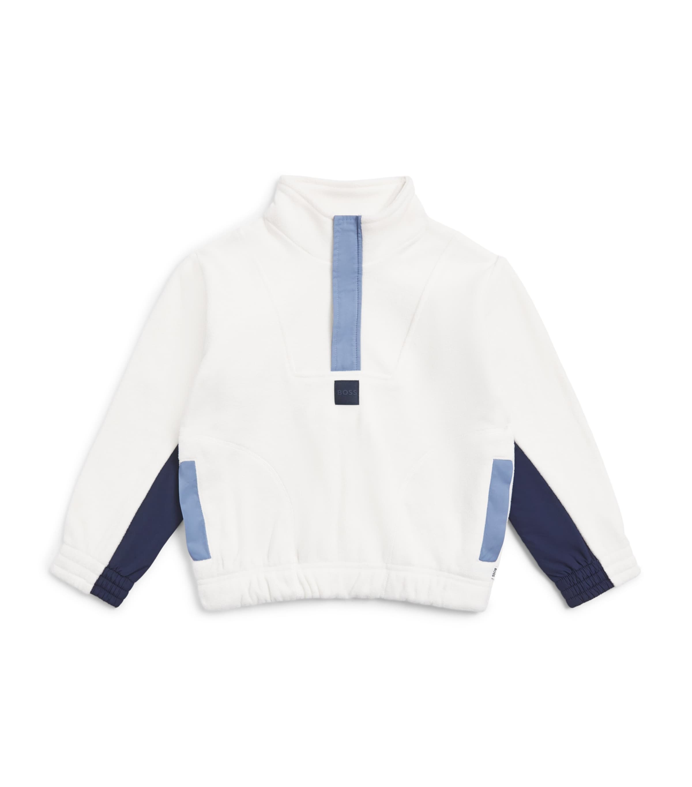 BOSS Kidswear Quarter-Zip Sweatshirt (4-16 Years) Ivory Image 1