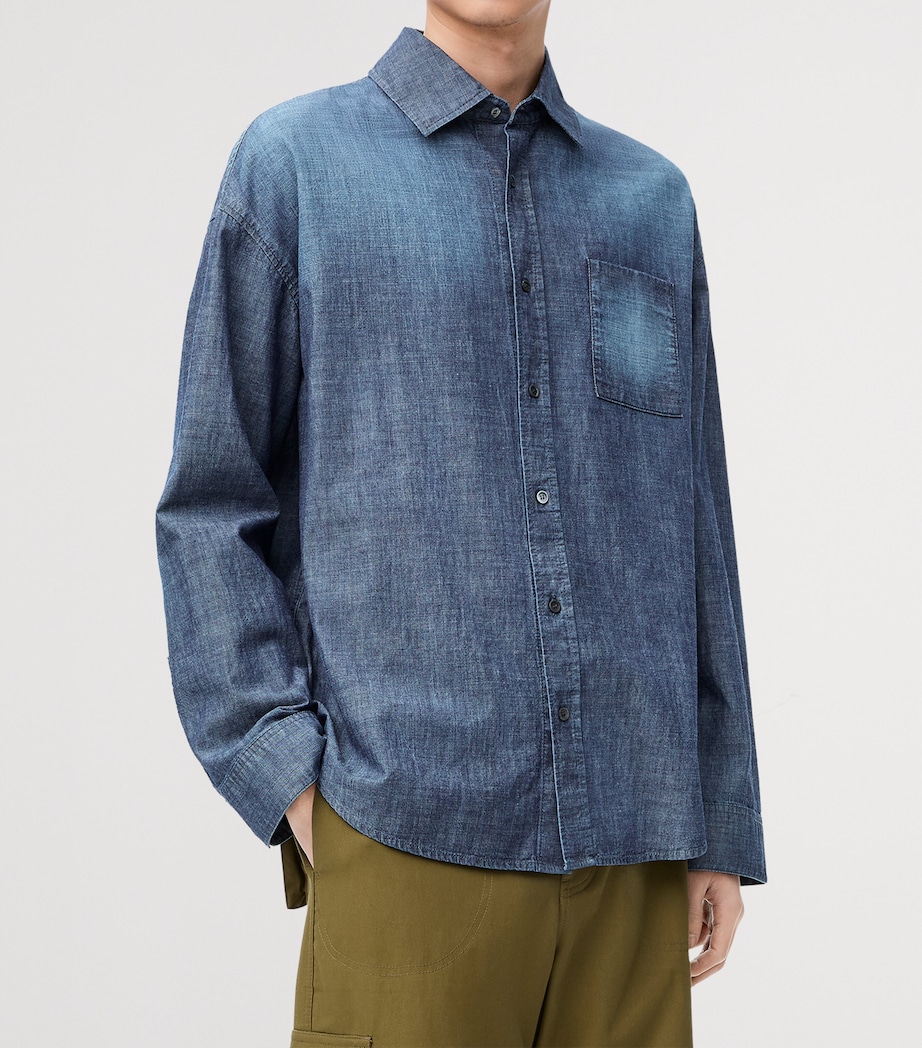 Cotton Chambray Shirt WASHED BLUE Image 3