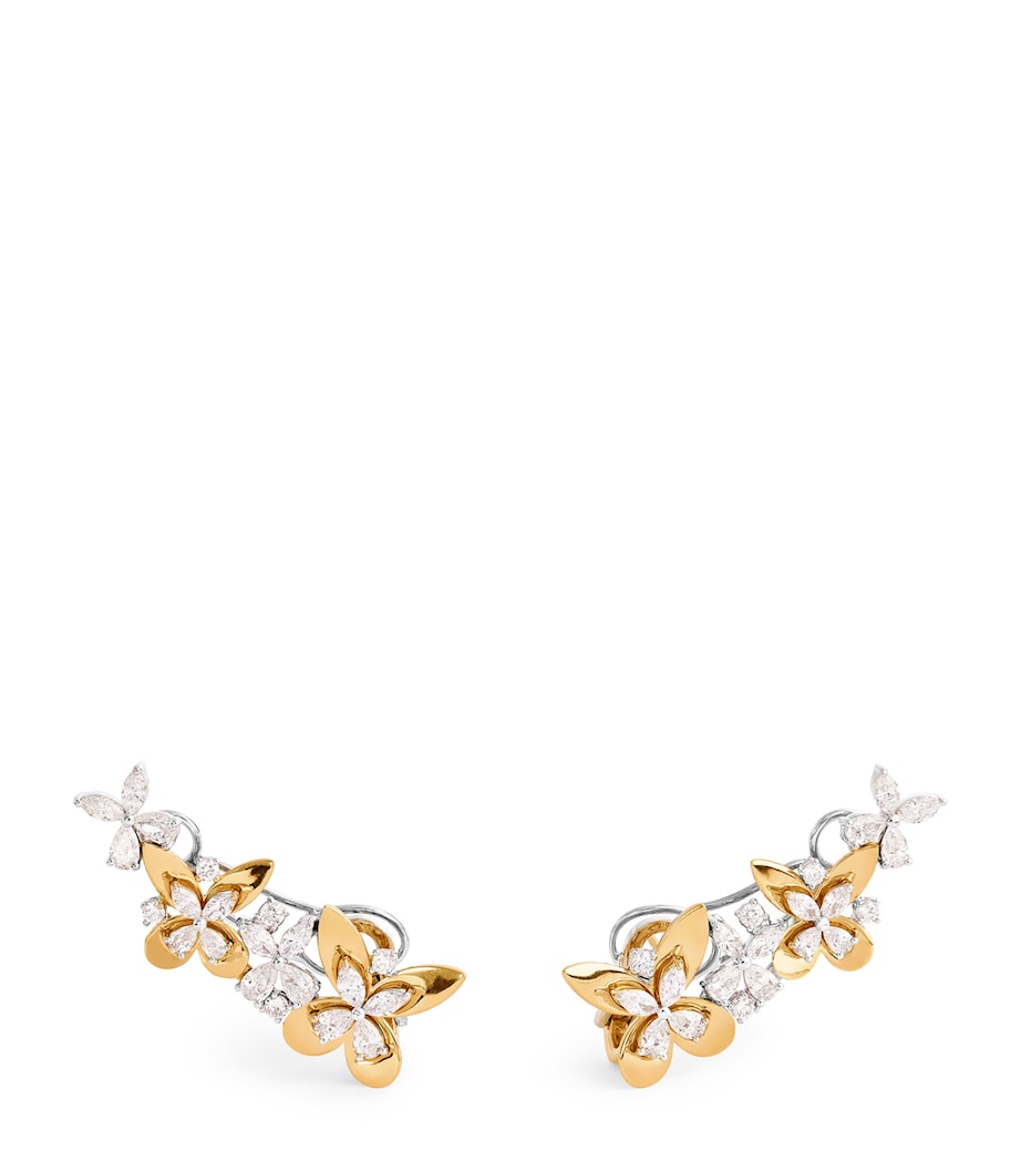 Yellow Gold and Diamond Butterfly Earrings YELLOW GOLD Image 1