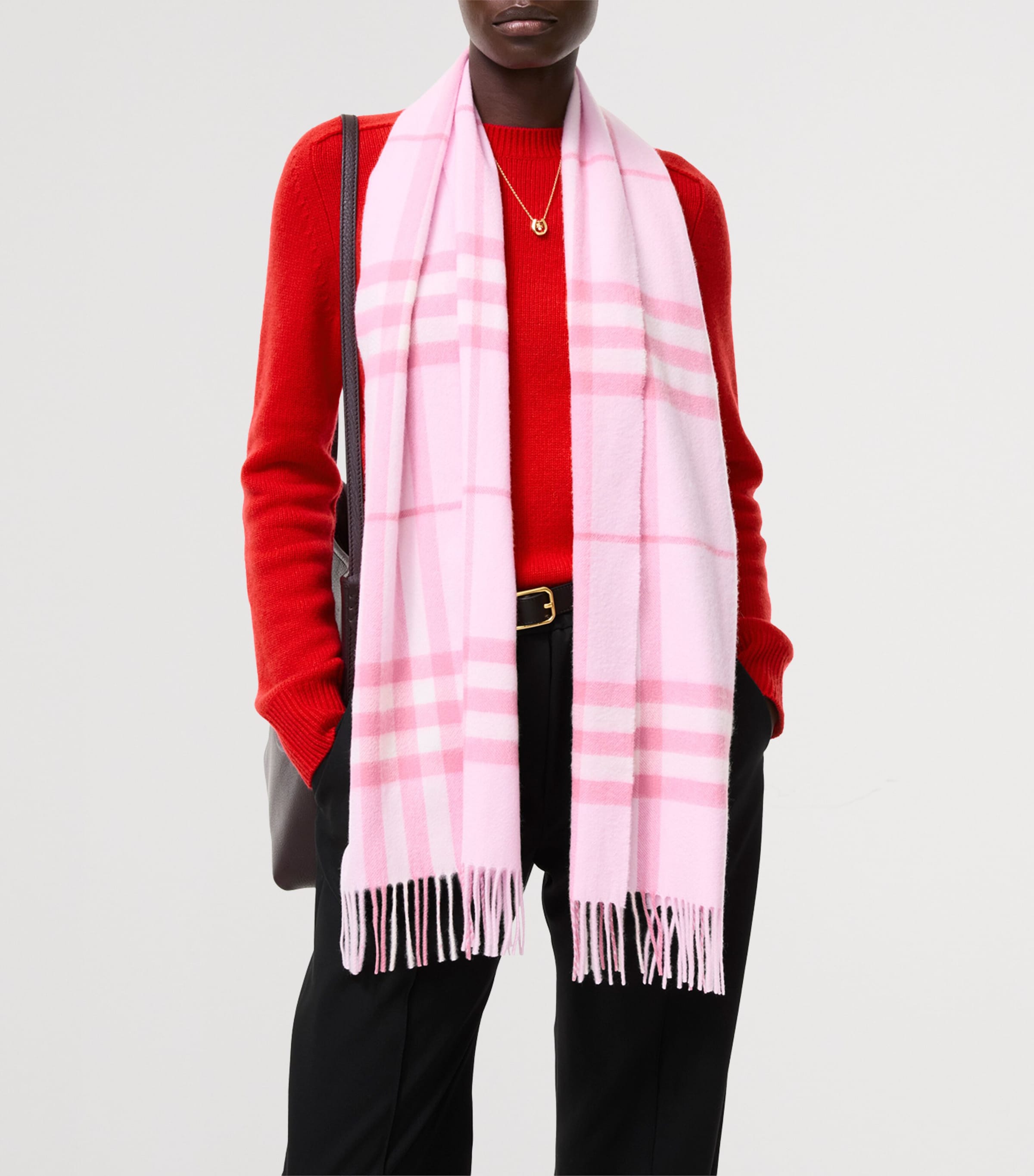 Burberry Cashmere Check Scarf Cami Pink Image 3