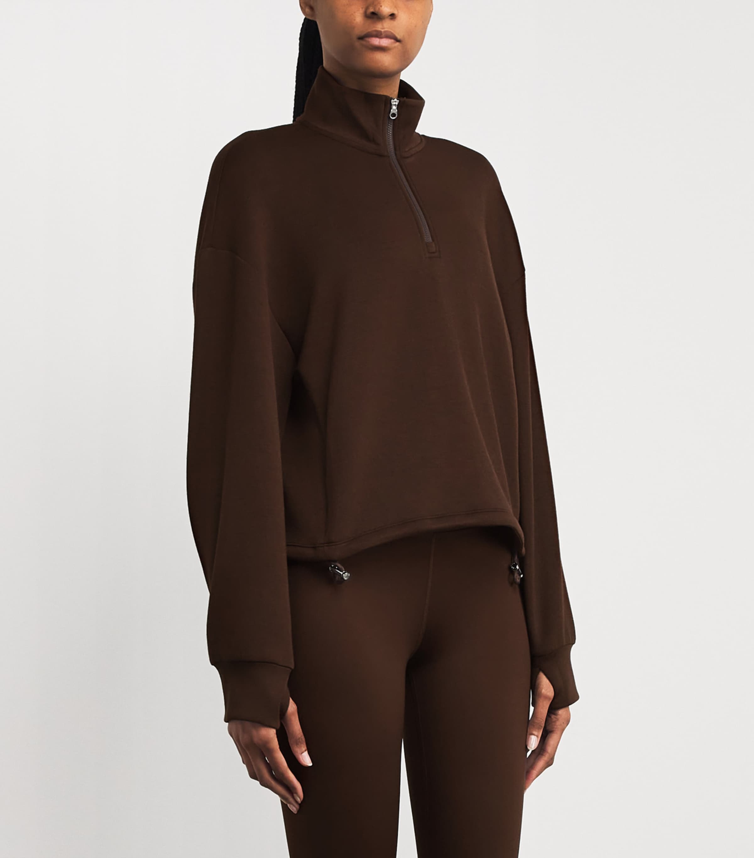 Jersey Half-Zip Sian Sweatshirt COFFEE BEAN Image 3