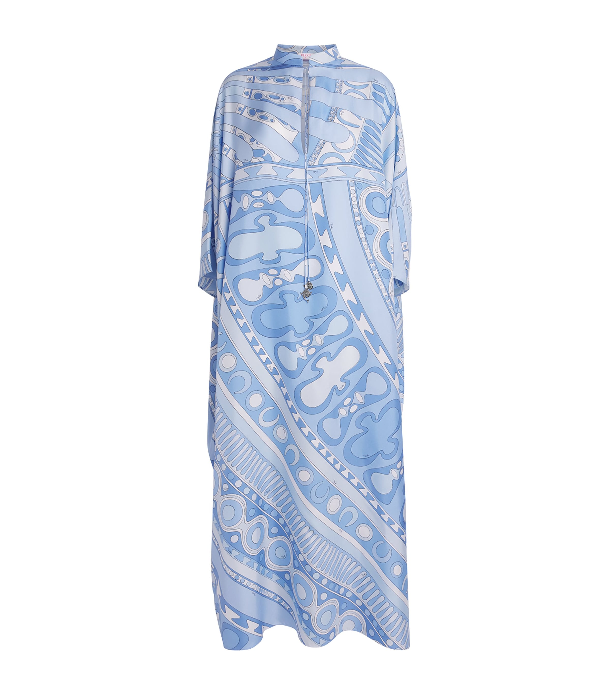 PUCCI Womens Silk Orchidee Kaftan Maxi Dress Pale Image 1
