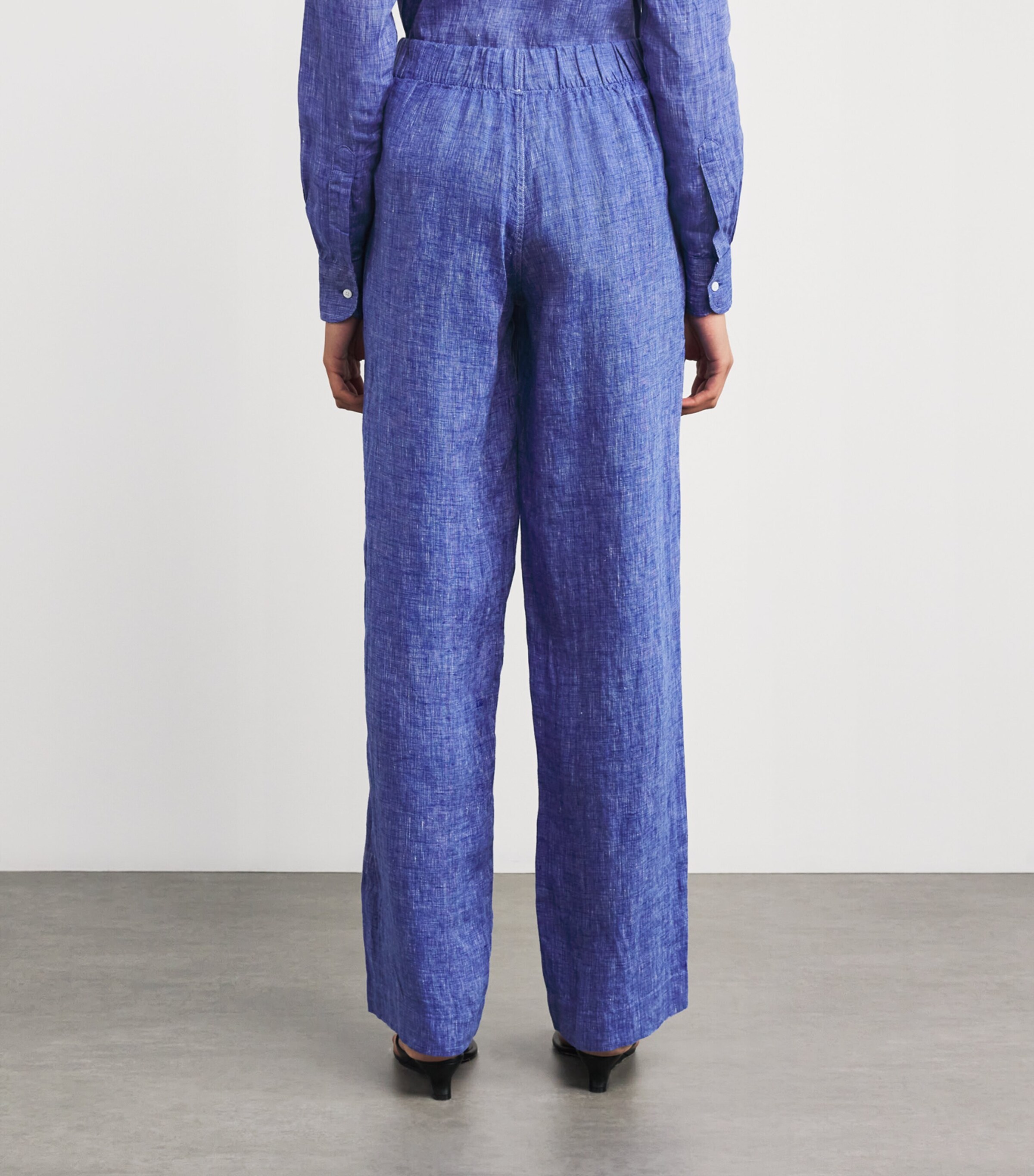 With Nothing Underneath Womens Linen The Palazzo Trousers Lapis Blue Image 4