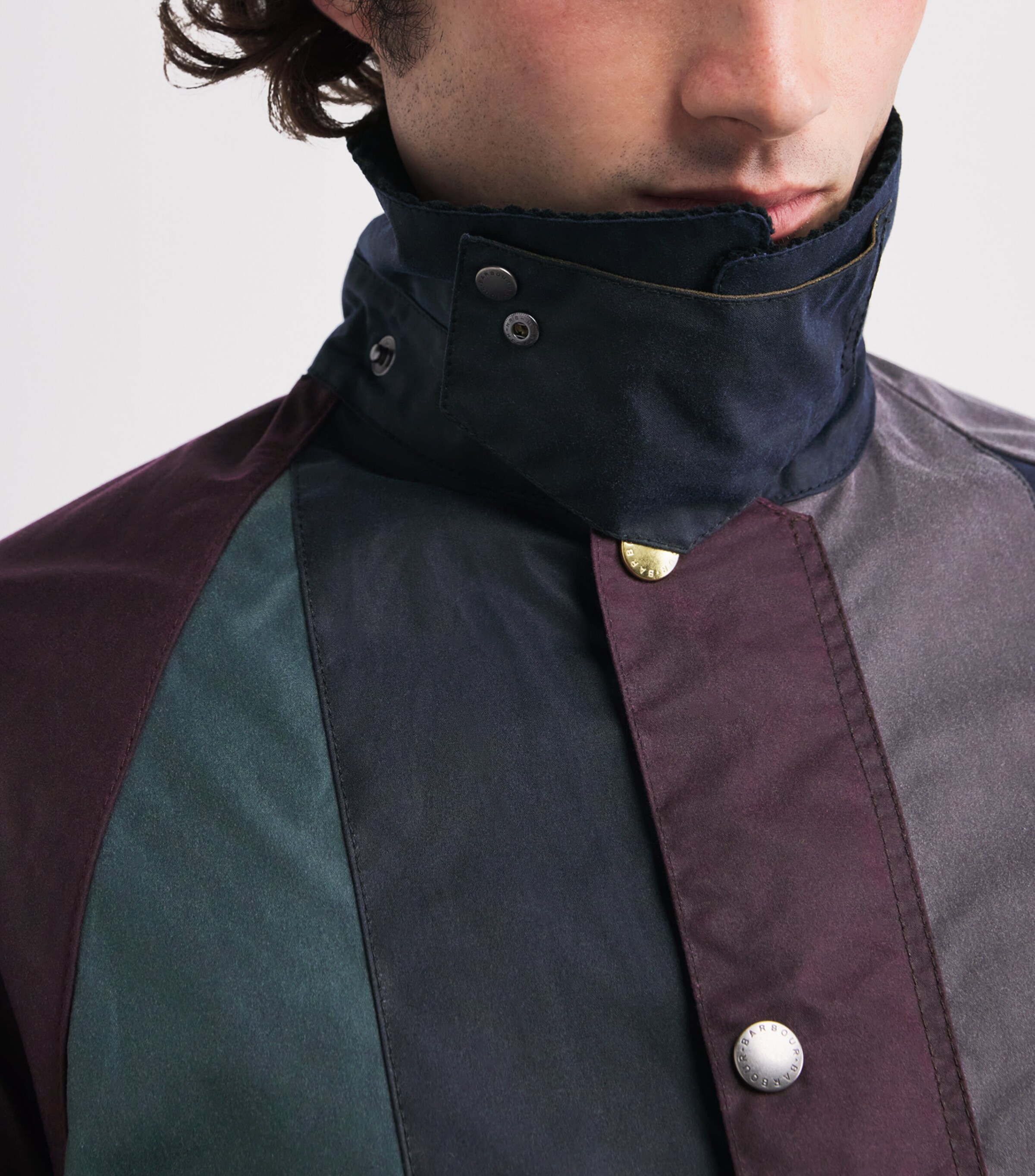 Barbour Multi x Paul Smith Waxed Stripe Oversized Bedale Jacket