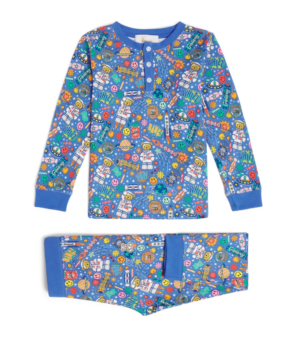 Harrods Jersey Rocket Pyjamas (2-12 Years) Blue