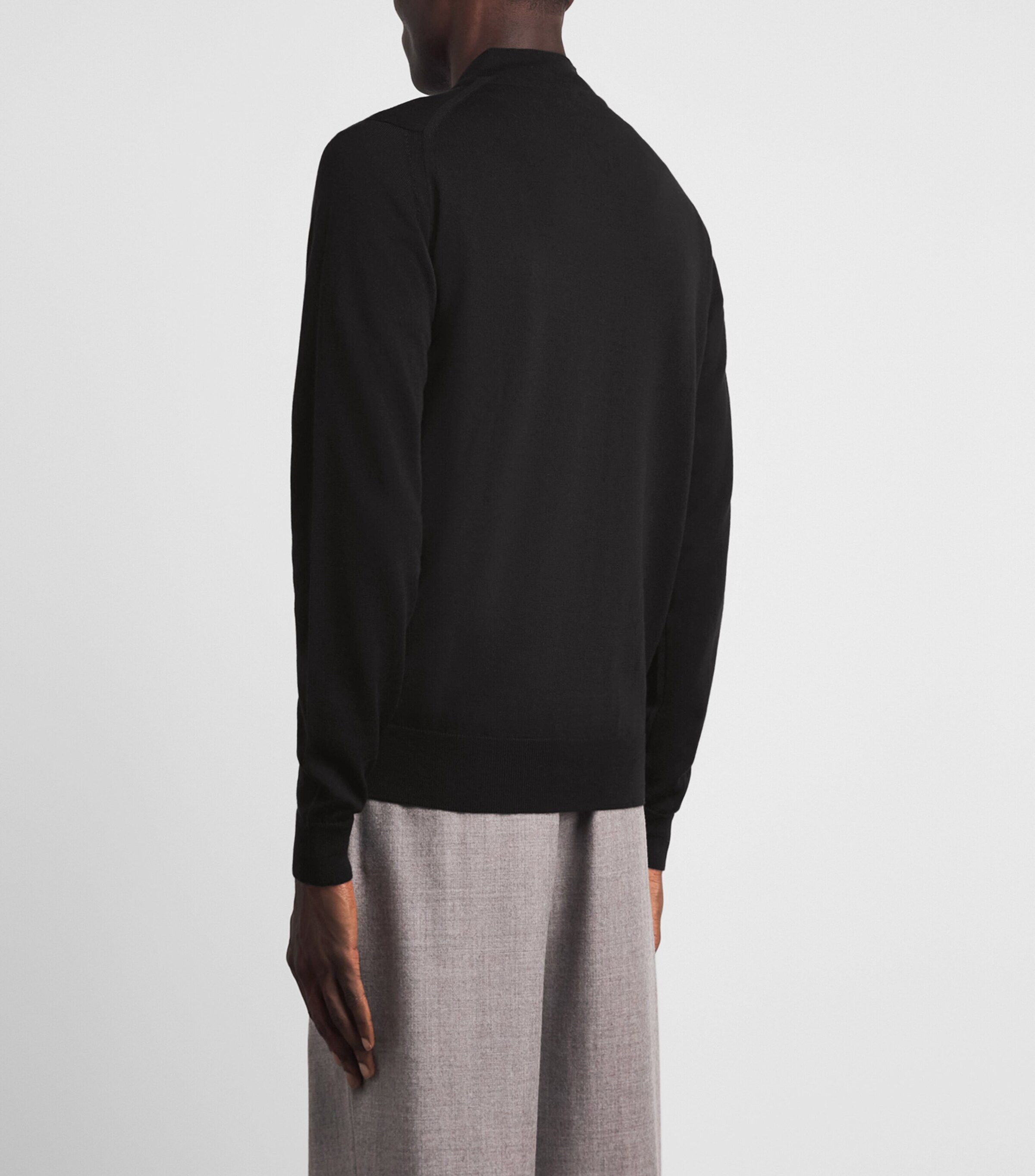 John Smedley Mens Extra Fine Merino Wool Maclean Cardigan Faulkner Brown Image 5