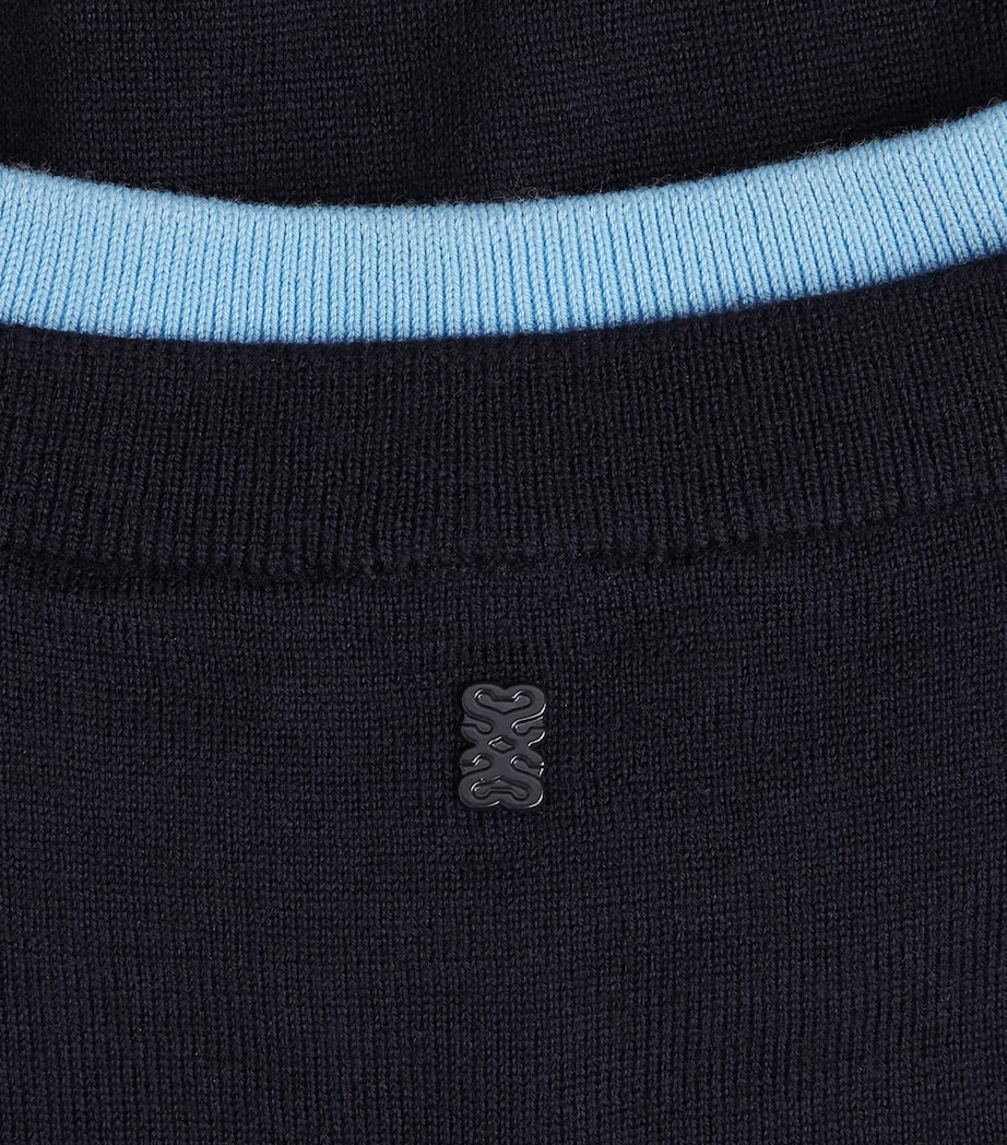 Wool Two-Tone Sweater NAVY BLUE Image 5