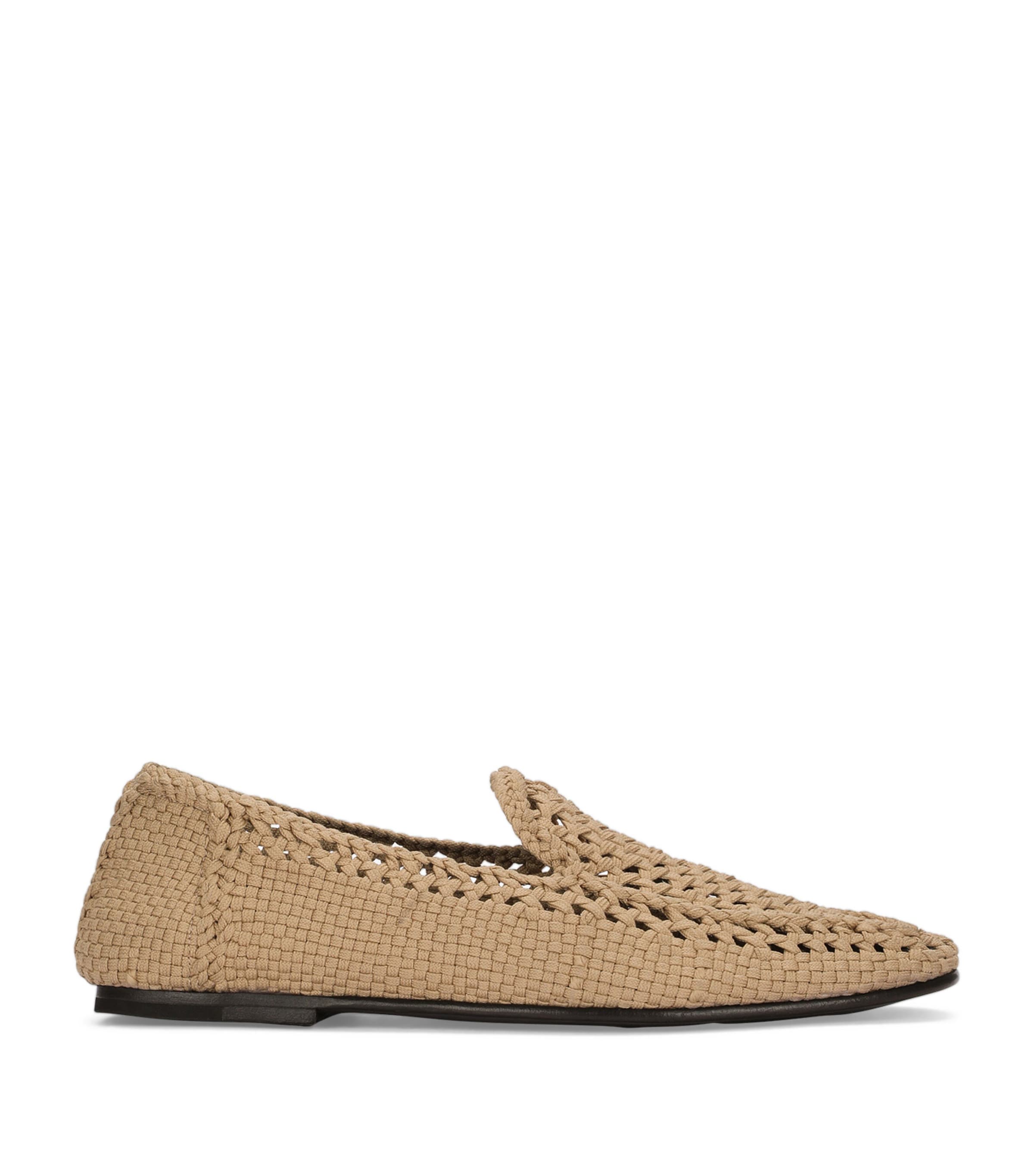 Dolce & Gabbana Crochet Slippers In Brown