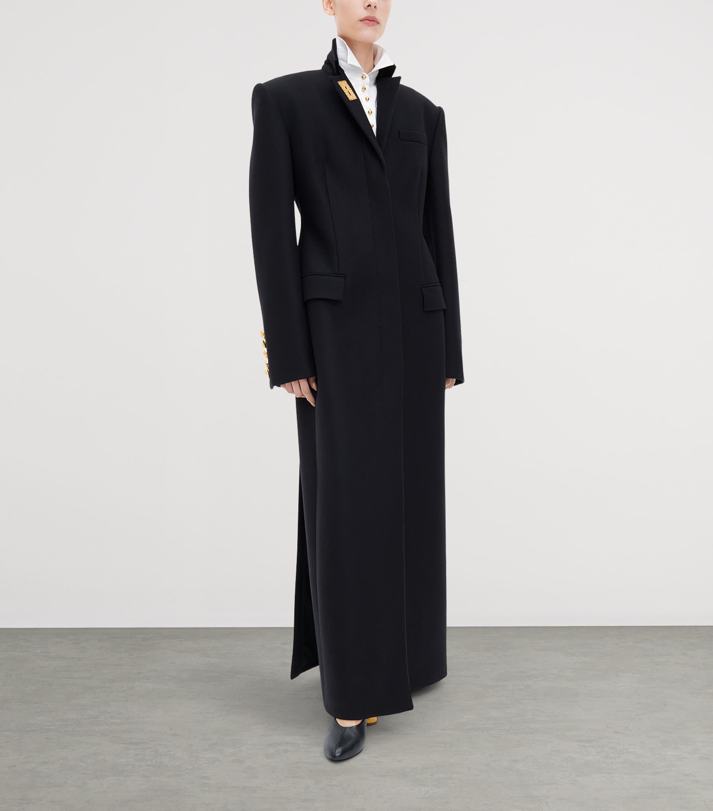 Schiaparelli Womens Wool Padlock Lace-Up Coat Nude Image 2
