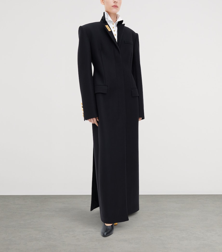 Schiaparelli Womens Wool Padlock Lace-Up Coat Nude Image 2