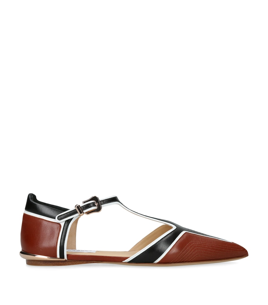 Gabriela Hearst Leather Leya T-Bar Ballet Flats Tan Image 1