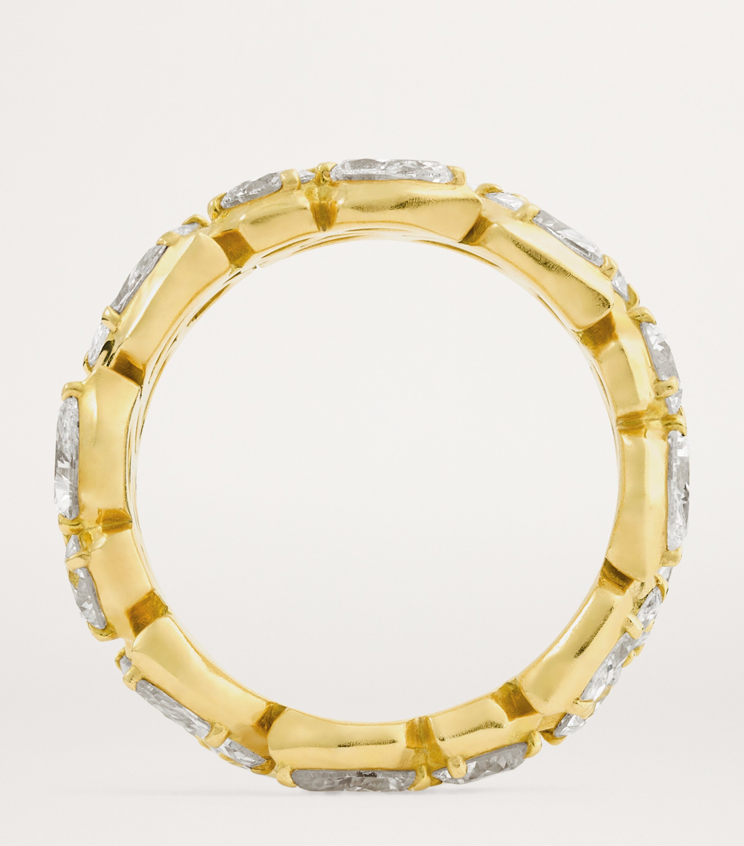 Jade Trau Yellow Gold and Diamond Poppy Eternity Ring (Size 6.5) Yellow Gold Image 3