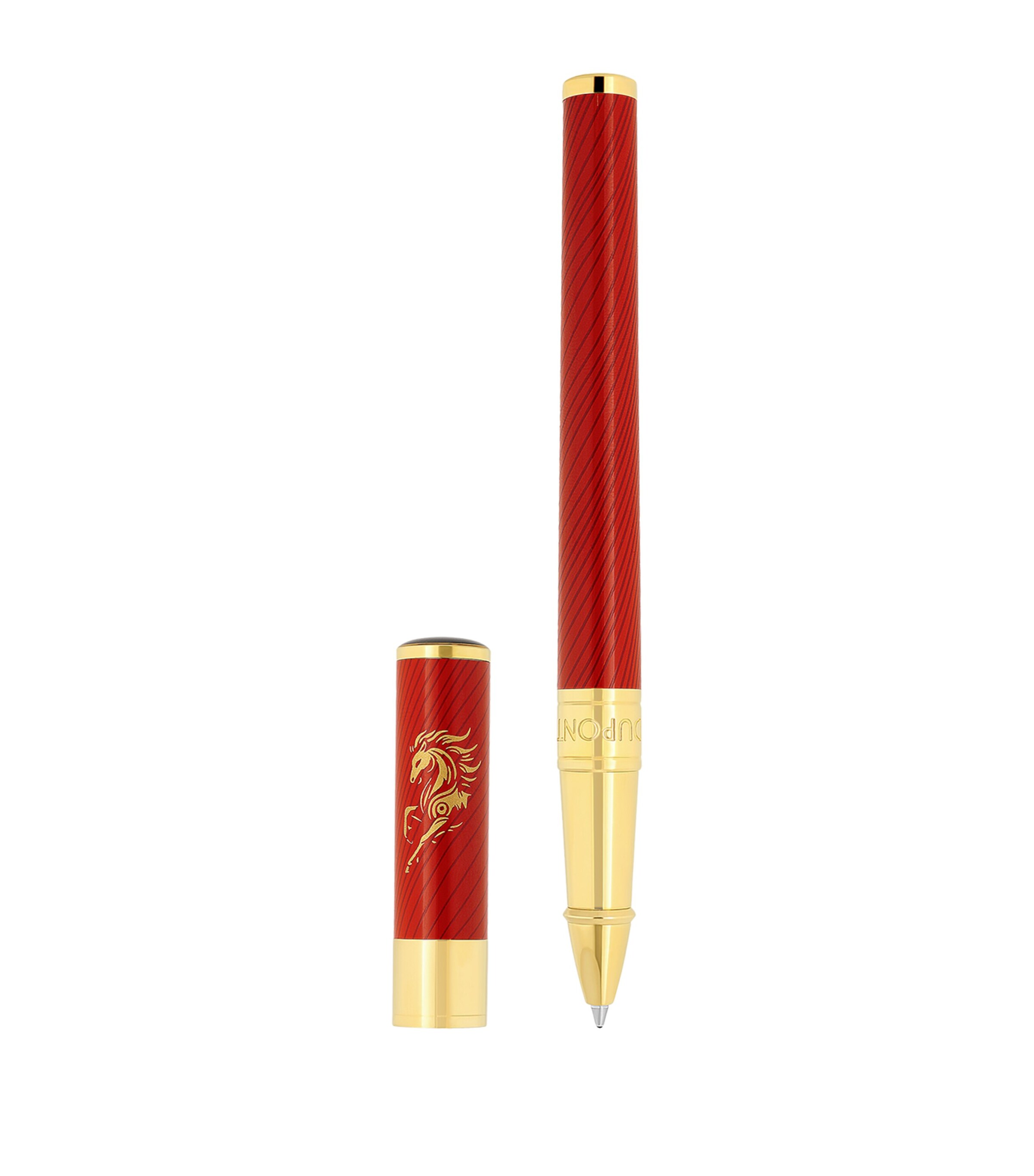 S.T. Dupont Year of the Horse Initial Rollerball Pen Red & Gold Image 3