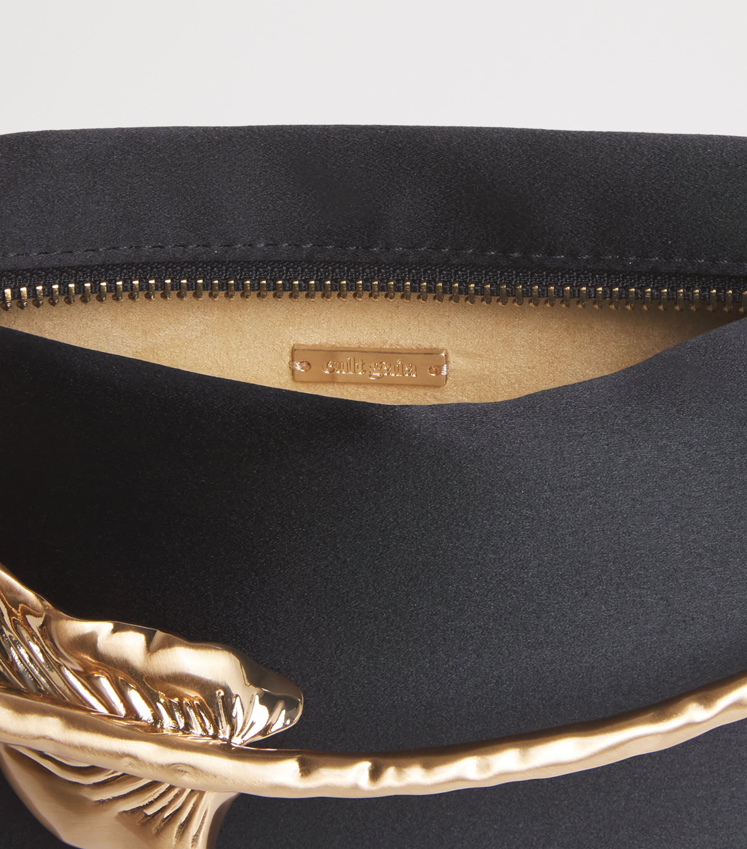 Cult Gaia Mini Silk-Satin Calla Top-Handle Bag Black Image 5