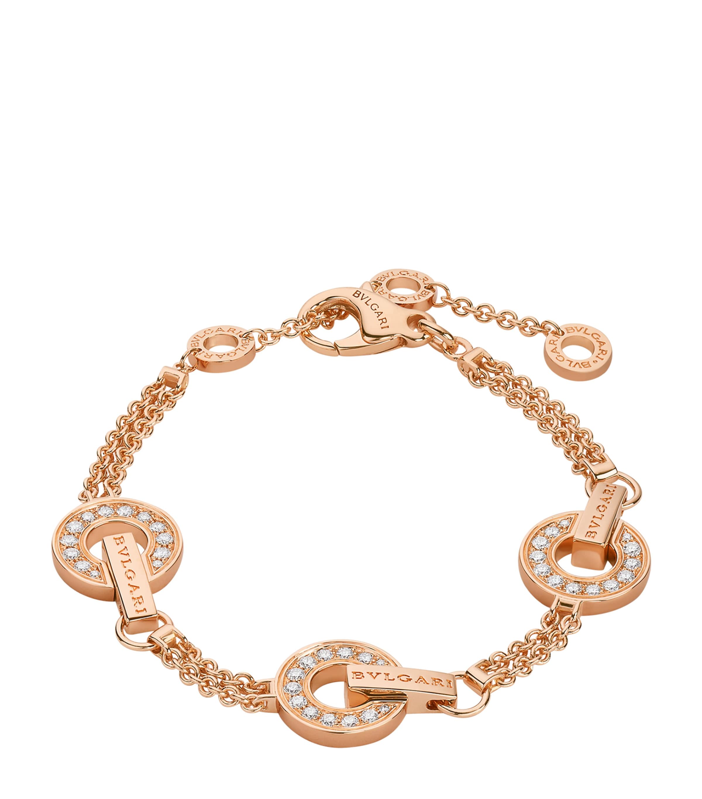 Rose Gold and Diamond BVLGARI BVLGARI Openwork Bracelet PINK GOLD Image 1
