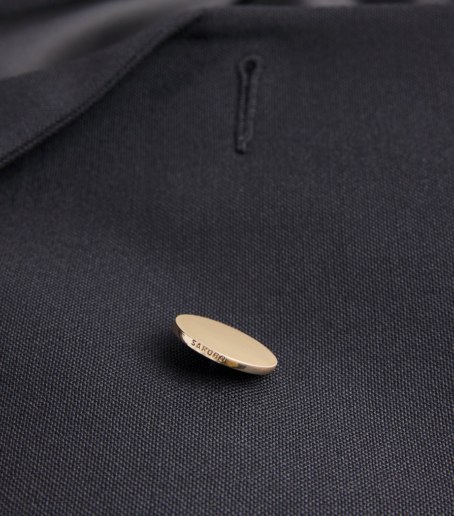 Sandro Paris Womens Virgin Wool Blazer Black Image 6