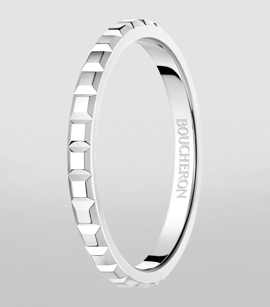 Mini Platinum Clou de Paris Wedding Band MULTI Image 2