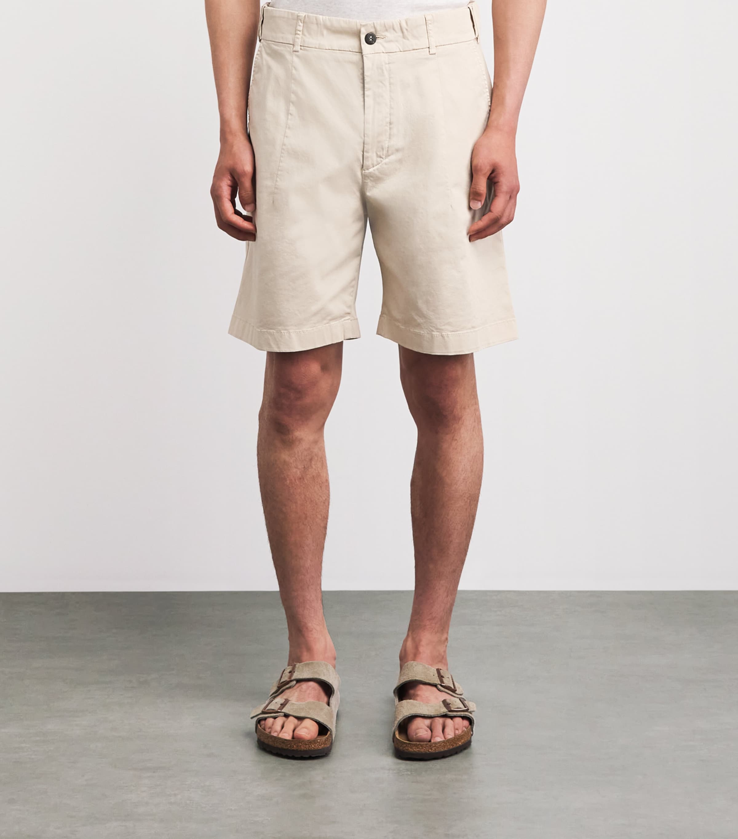 Eleventy Mens Stretch-Cotton Chino Shorts Sabbia Image 4