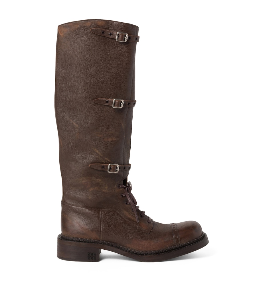 Miu Miu Leather Knee-High Boots Image 1