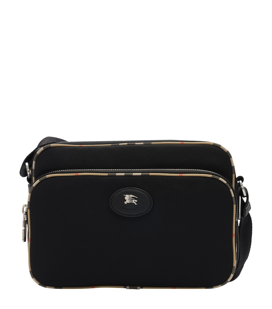 Burberry Check-Trim Cross-Body Bag Black Image 1