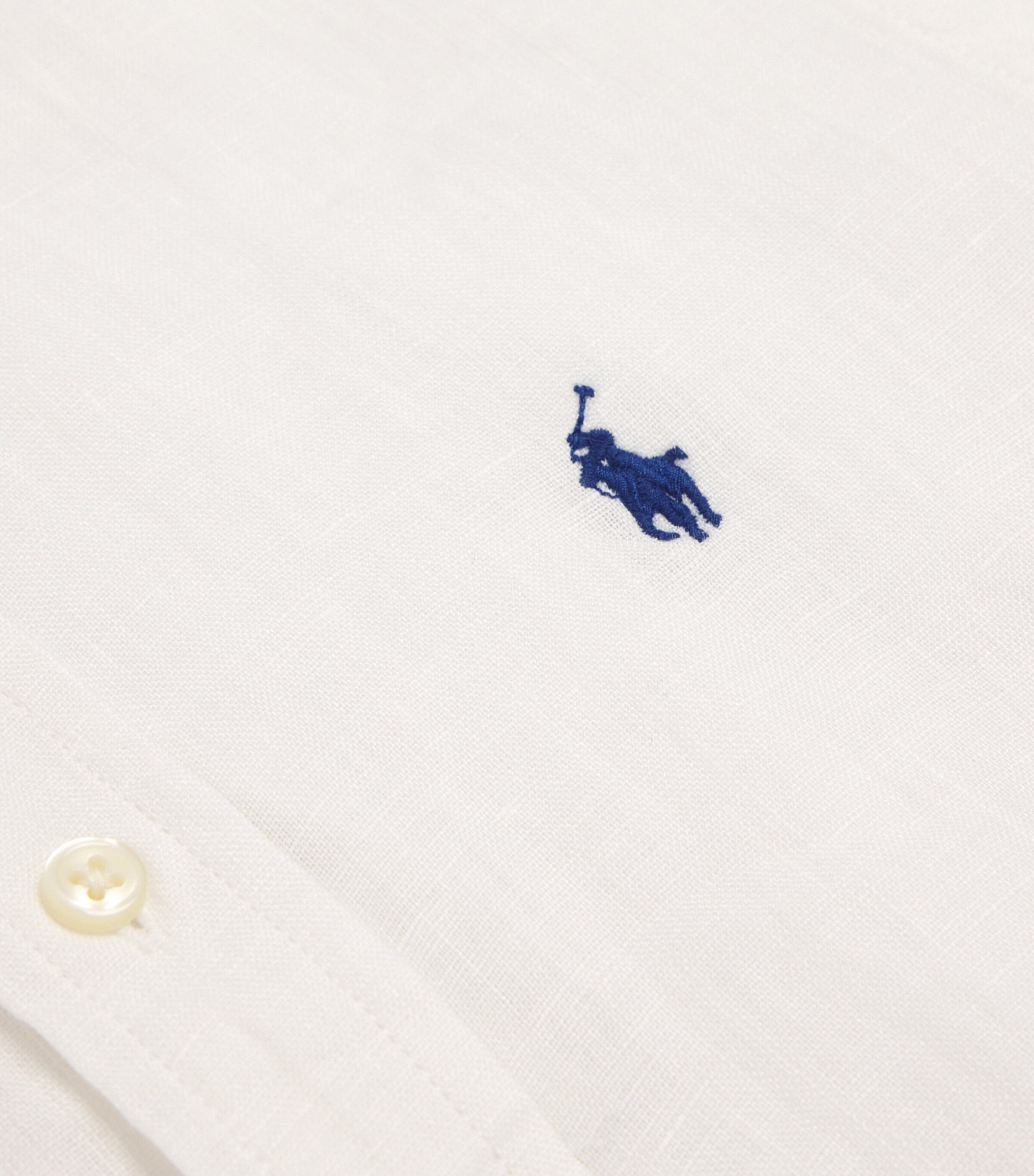 Linen Polo Pony Shirt (6-14 Years) WHITE Image 3