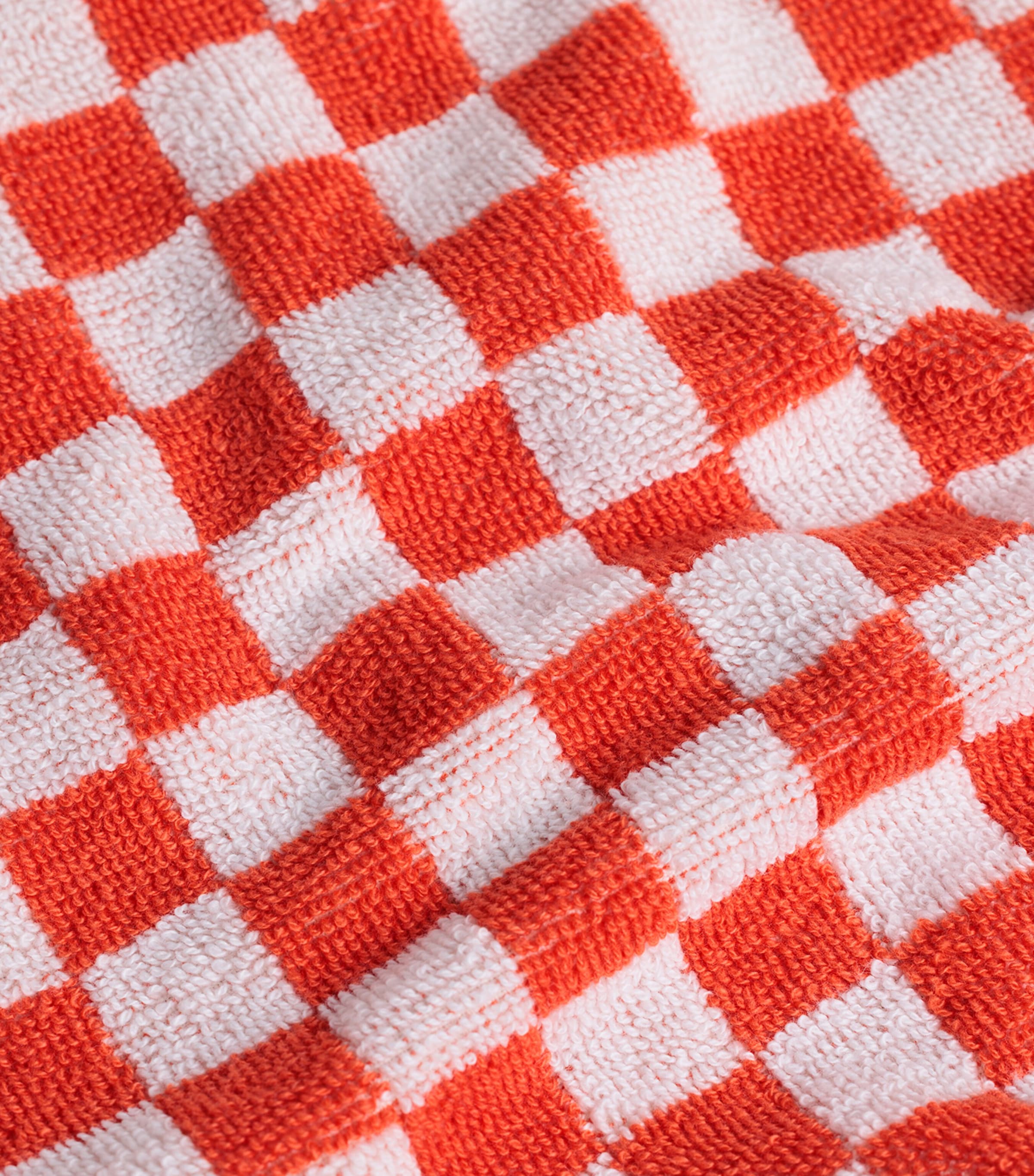 Set of 4 Organic Cotton Check Quill Facecloths (30cm x 30cm) PALOMA SUN & ECRU Image 3