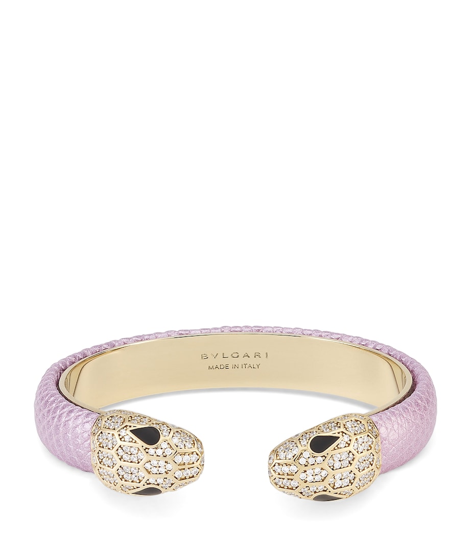 Bvlgari Leather Serpenti Forever Bangle Purple Image 1