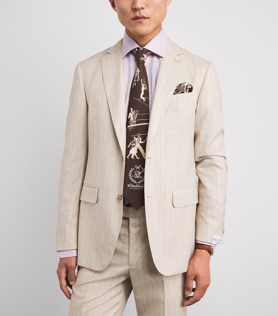 Ralph Lauren Purple Label x Wimbledon Silk Tie Soft Mocha Image 2