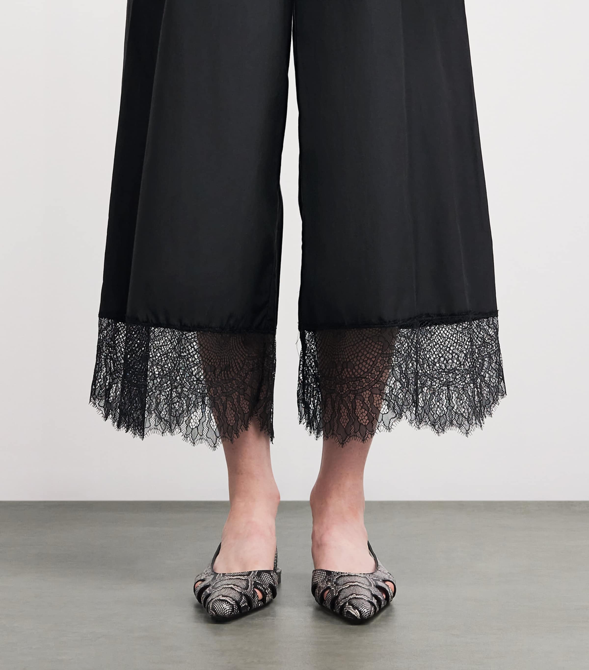 Silk-Cotton Lira Wide-Leg Trousers DBLK BLACK Image 6
