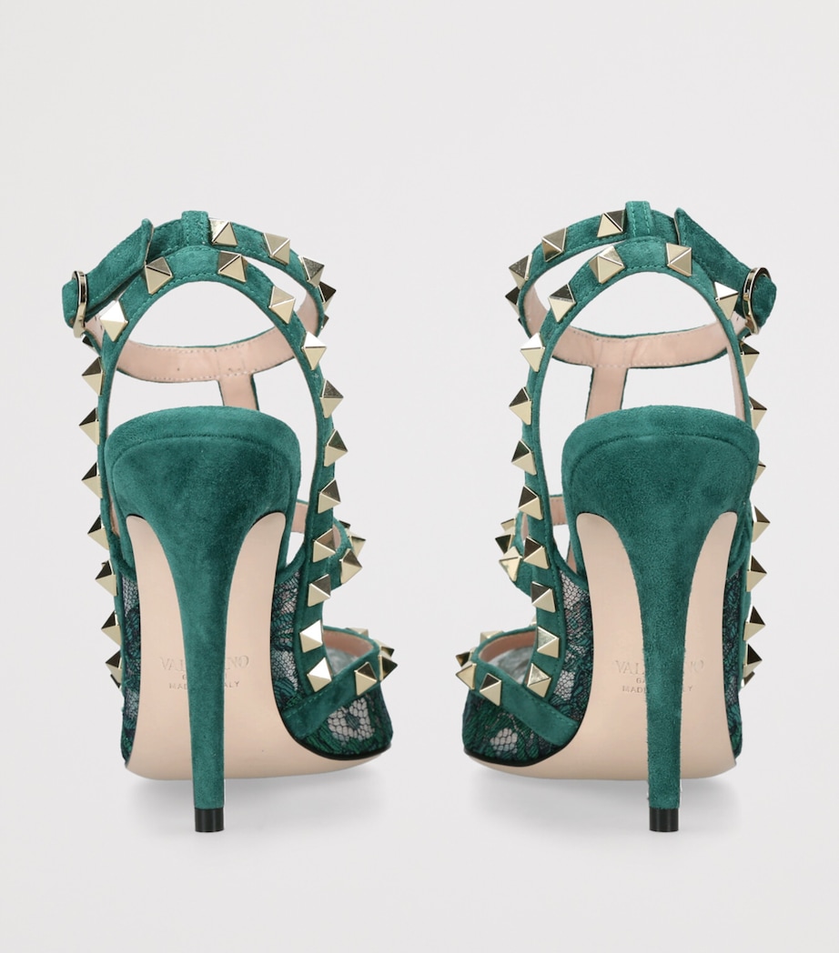 Lace Rockstud Pumps 100 TEAL Image 2